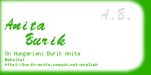 anita burik business card